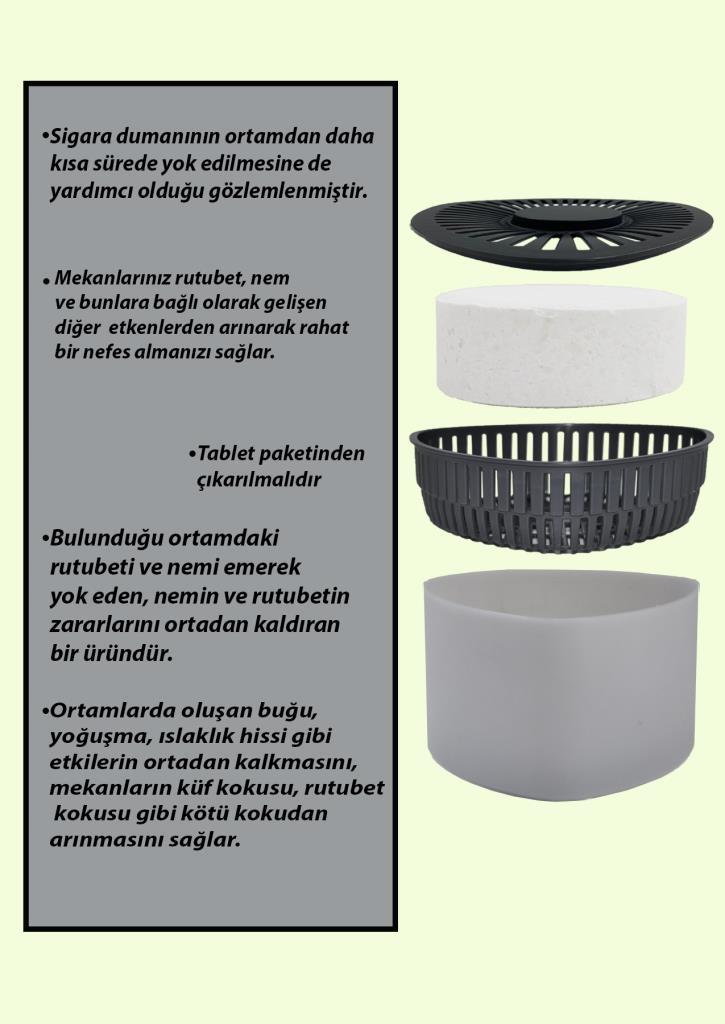 3 Adet 500GR - NATUREL - Nem Alıcılı Ve Rutubet Giderici Aparat Üçgen (TABLET DAHİL) - Resim 1