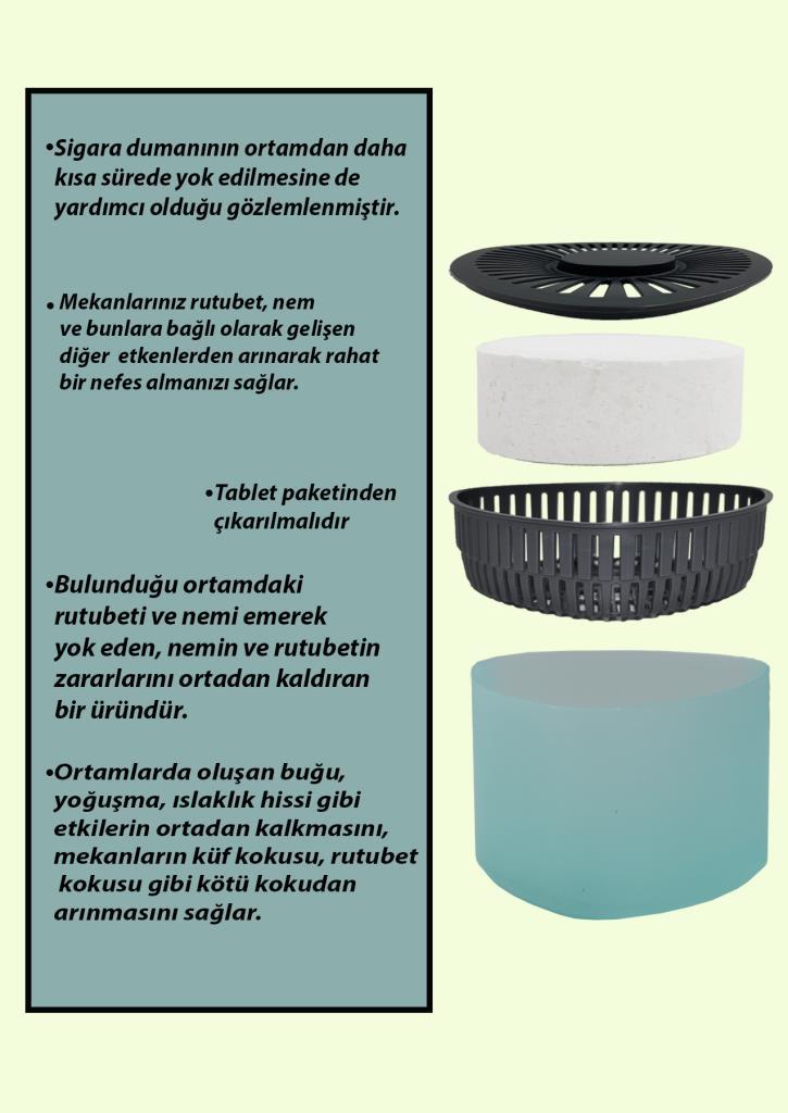 4 Adet 500GR - YEŞİL ELMA - Nem Alıcılı Ve Rutubet Giderici Aparat Üçgen (TABLET DAHİL) - Resim 2