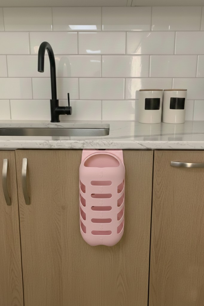 Pembe, Plastik Poşetlik Saklama ve Düzenleme Kutusu - Resim 1