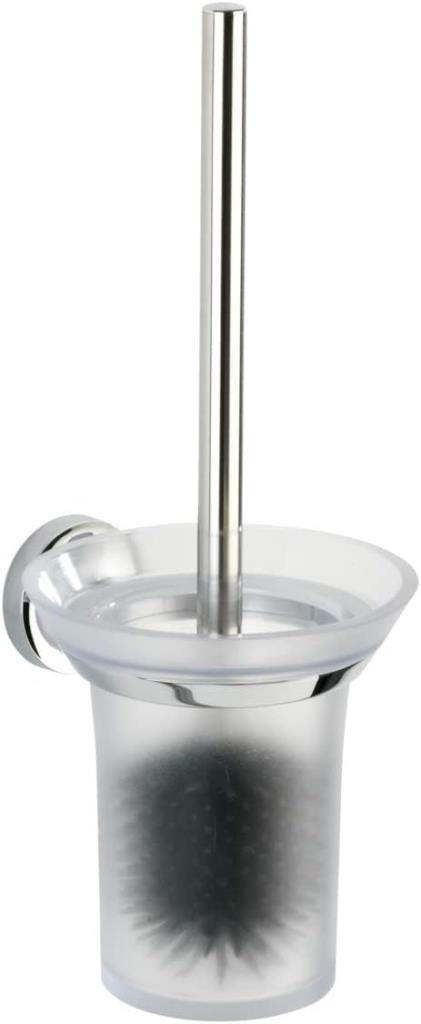 Tuvalet Fırçası Seti – Şeffaf Tutuculu Gümüş ABS Tasarım, 36.5 cm - Resim 1