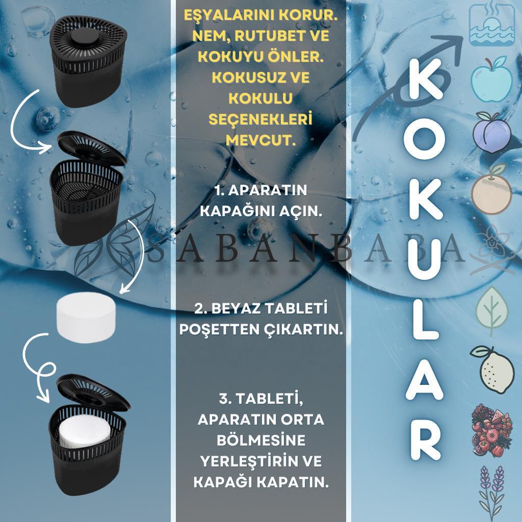 Siyah Şeftali Üçgen Nem Alıcı Aparat Rutubet ve Koku Giderici 500 Gr - Resim 1