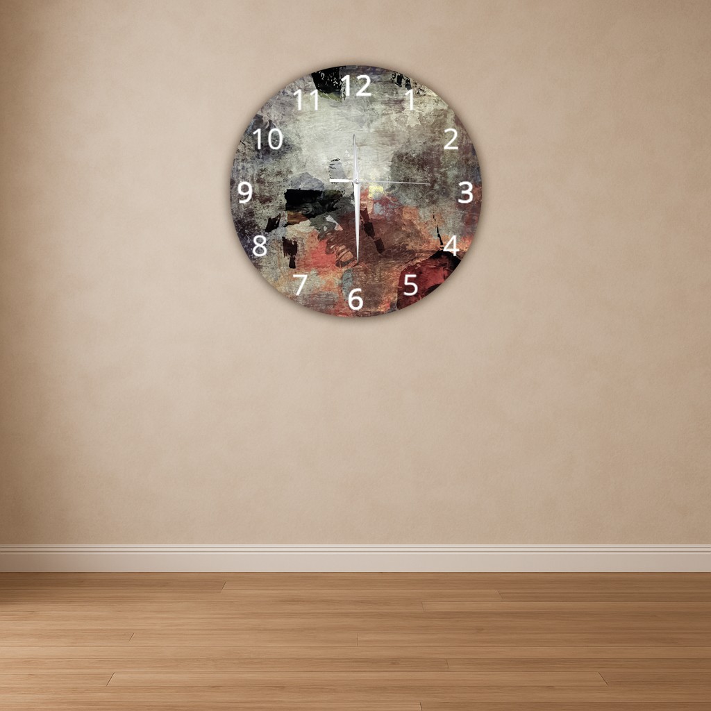 Modern Dekoratif Sessiz Akar Duvar Saati - Temperli Cam 37 cm HS001 - Resim 1