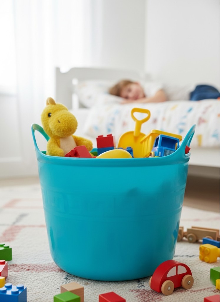 Turkuaz Esnek Plastik Kova – 20 Litre, Kurban Kovası, Esneyebilen Oyuncak ve Çamaşır Sepeti