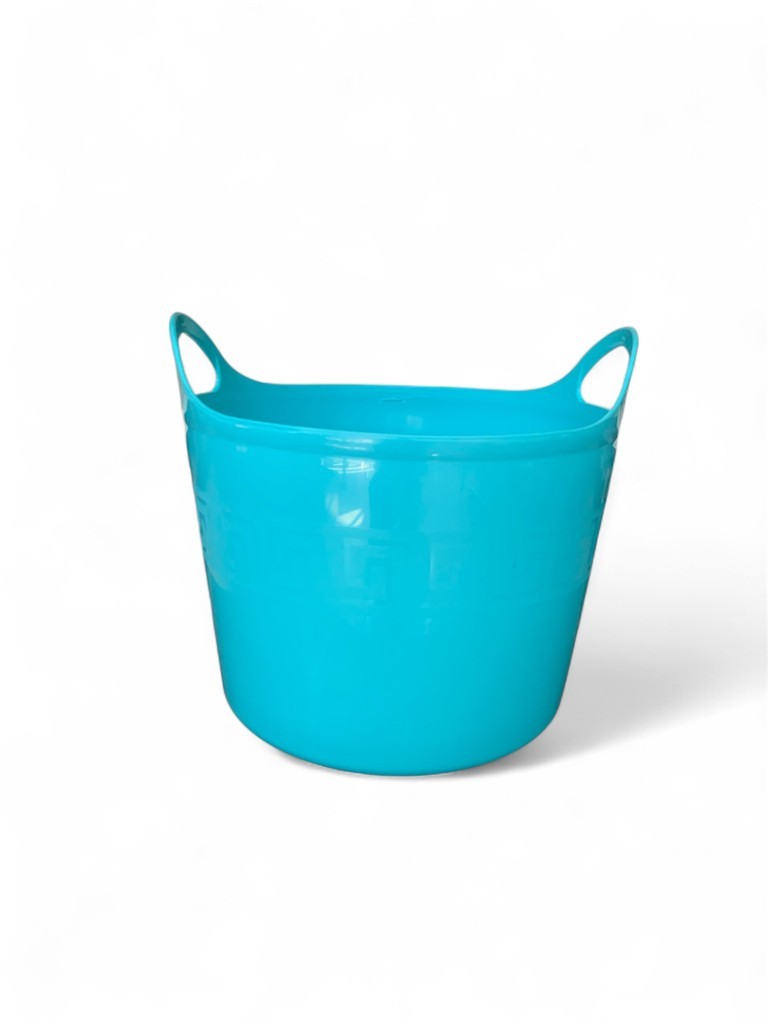 Turkuaz Esnek Plastik Kova – 20 Litre, Kurban Kovası, Esneyebilen Oyuncak ve Çamaşır Sepeti - Resim 3