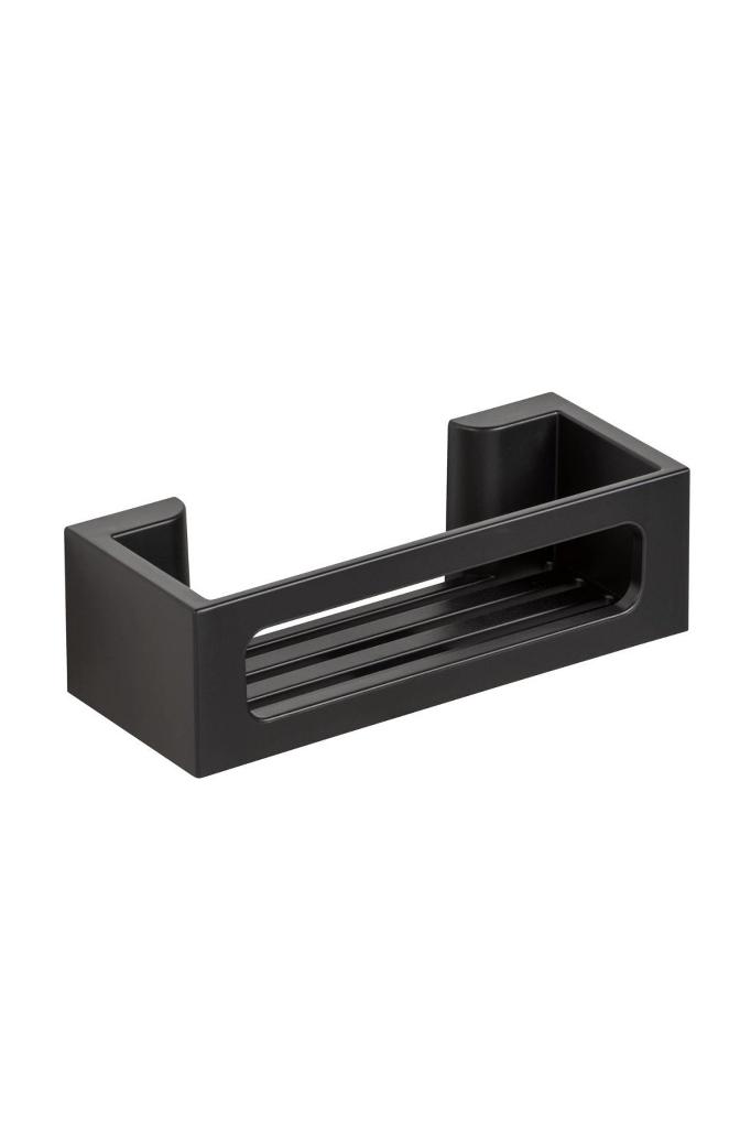 Siyah Yapışkanlı Plastik Banyo Organizer Raf - Resim 1