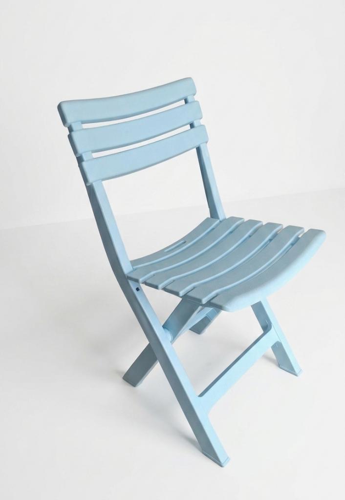 Mavi - Bahçe Balkon Piknik İç ve Dış Mekan Katlanır Plastik Sandalye - Resim 1