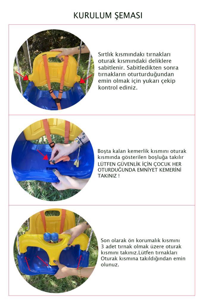 Siyah-Beyaz, Emniyet Kemerli Çocuk ve Bebek Salıncağı – Bahçe & Balkon İçin Güvenli Salıncak - Resim 4