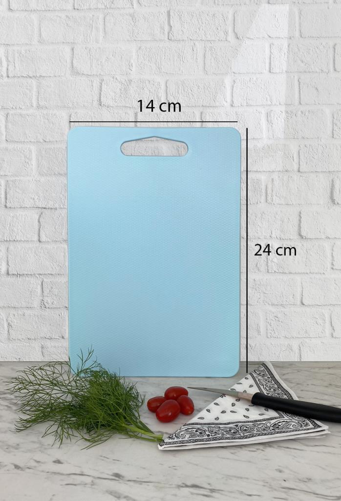 Kesme Tahtası Plastik Mavi 14x24 cm   Kesme - Resim 1