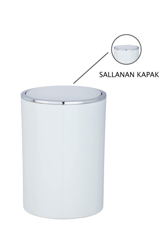 Beyaz, Çöp Kovası 5 Litre - İnca Model - Resim 1