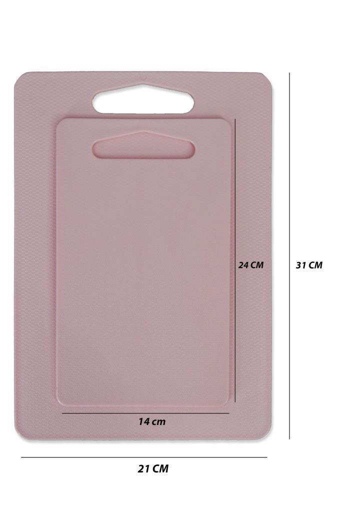 Kesme Tahtası Plastik 2'li Pembe - Resim 2