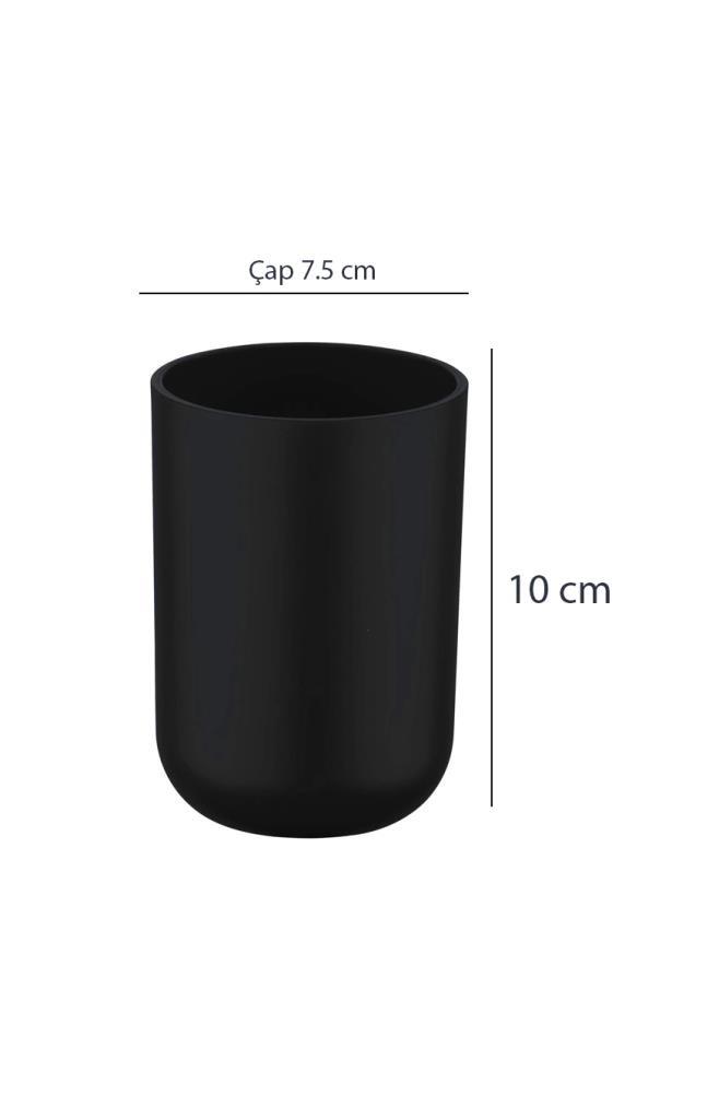 Siyah, Plastik Diş Fırçalık – 7,5×10 cm, Macunluk, Banyo Düzenleyici - Brasil Model - Resim 2