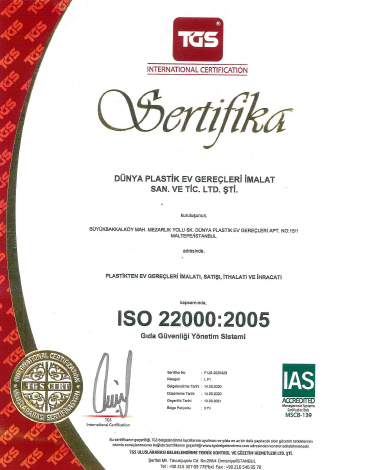 ISO SERTİFİKASI ISO: 22000:2015